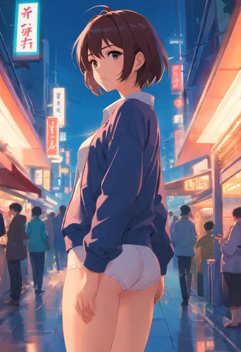 Anime girl standing panties marking pussy +18, Ilya Kuvshinov de cabelos compridos, Arte estilo Guviz, Anime Art Wallpaper 8K, Guvitz at Pisif Art Station, Guwiz at Pisiv art station, arte de anime