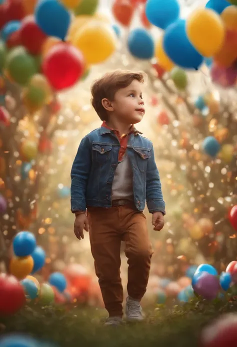 A boy, zoo, many balloons, happy, happy, perfect quality, clear focus (clutter - home: 0.8), (masterpiece: 1.2) (realistic: 1.2) (bokeh) (best quality) (detailed skin: 1.3) (intricate details) (8K) (detail eyes) (sharp focus), (happy)