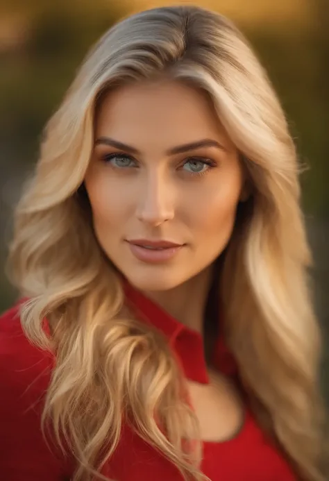 Blonde woman with long hair and red shirt staring at camera, Close up of an average looking Greek person, blonde Greek woman, Blonde Woman, a photography of a woman, Young blonde woman, blonde woman, a girl with blonde hair, womens pictures, rounded face, ...