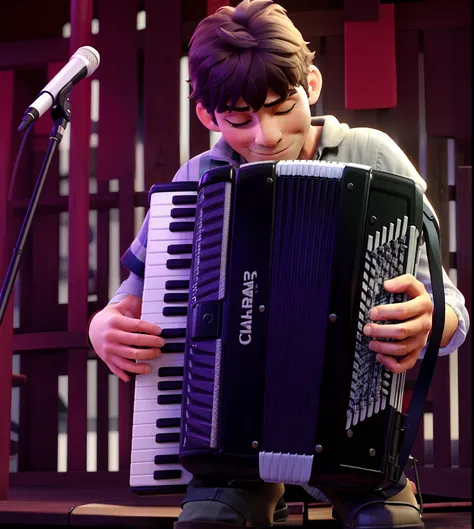 Man playing accordion