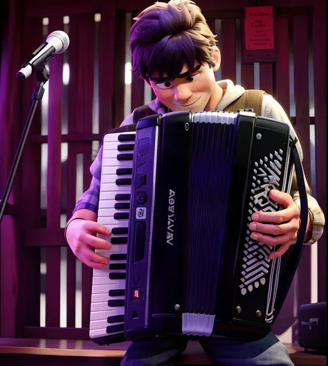 Man playing accordion