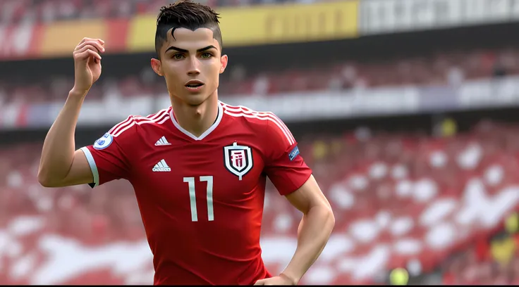 Cristiano ronaldo wearing a peru football jersey