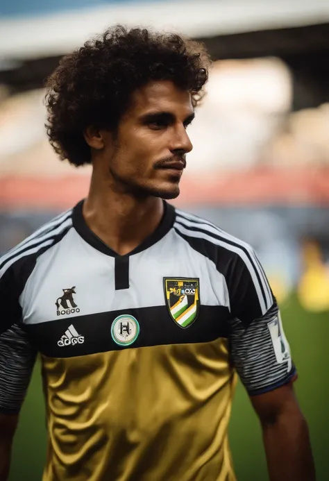 Homem de 30 anos, foto no espelho  camisa de time de futebol (botafogo) rosto em desenho animado