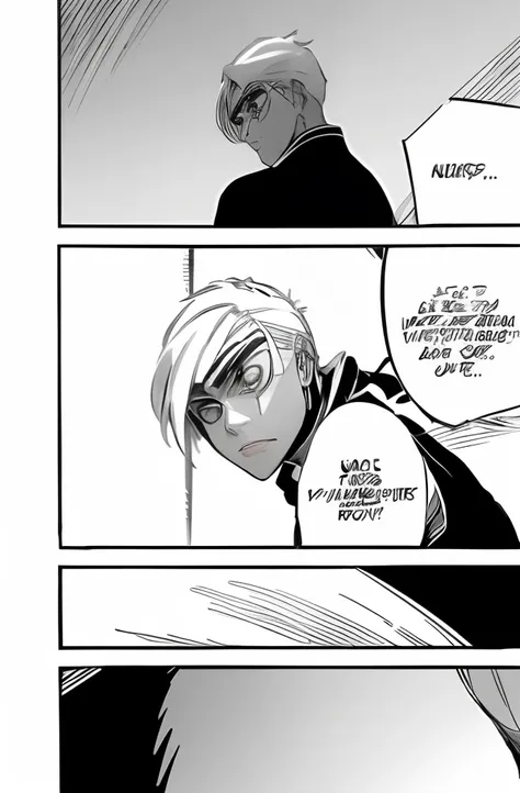 Ninja with white hair,eyes,colorless full manga