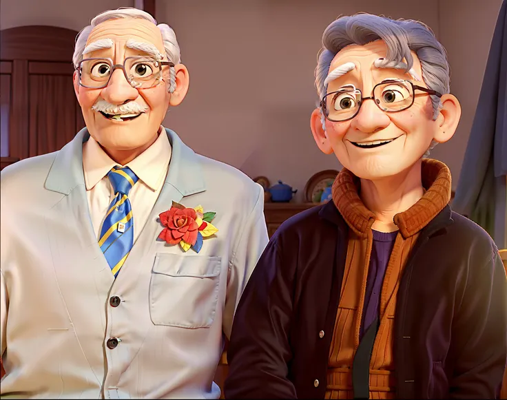 GRANDPA AND GRANDMA COUPLE DINEY PIXAR STYLE. ALTA QUALIDADE MELHOR QUALIDADE