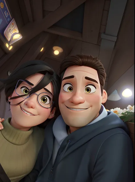 Casal estilo Disney pixar, um amor de vida.