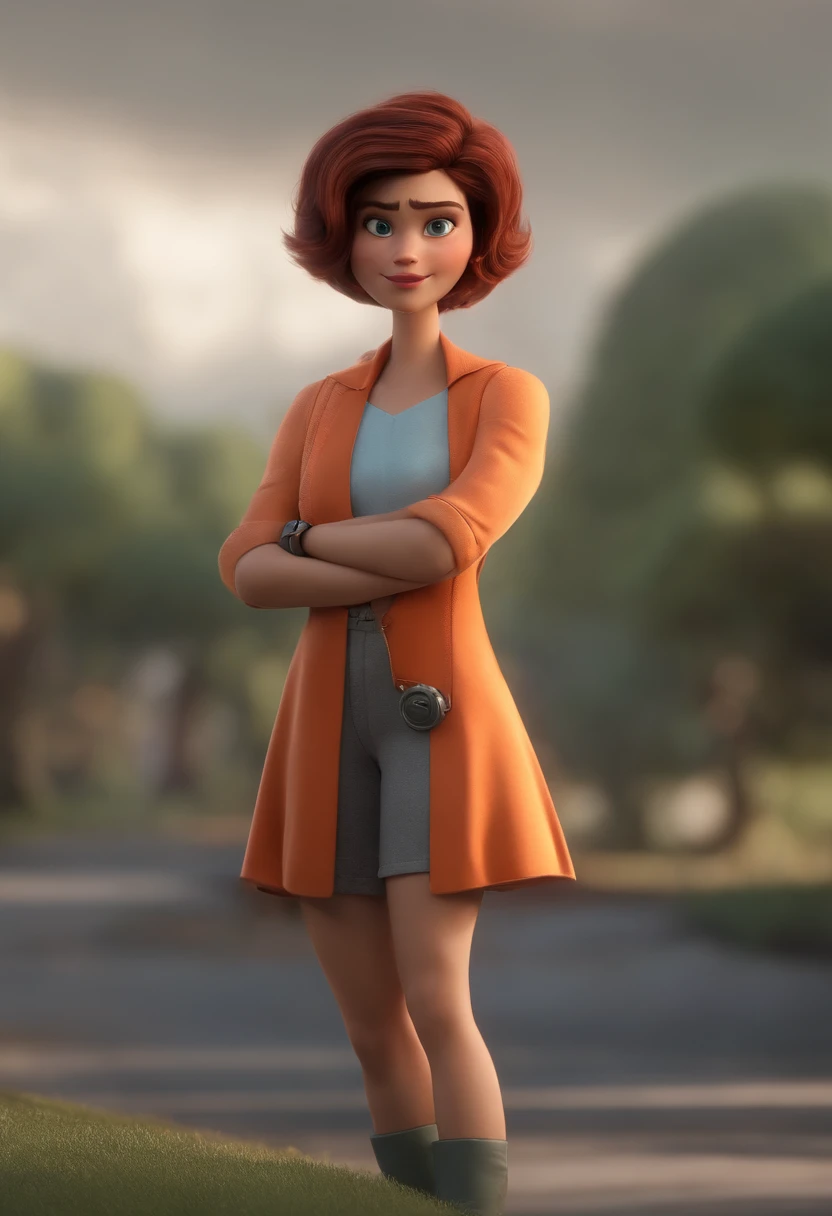 standing short hair, vestindo uma fantasia espacial, , fundo branco, barnet, toon, estilo pixar, 3d, desenhos animados, rosto detalhado, asymmetrical 16k