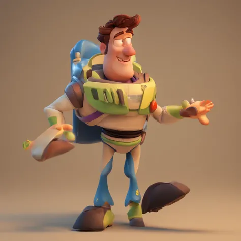 Criar um personagem no estilo Pixar. Trata-se de um homem de 50 anos, calvo, com barba grisalha.