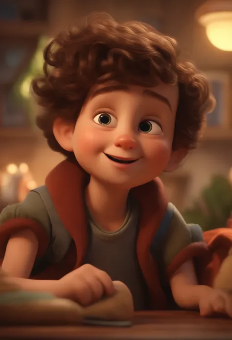 (best quality,4k,8k,Altas,master part:1.2),ultra-detalhado,(Realistic,fotorrealista,photo-realistic:1.37),a boy for a Pixar-style story in a YouTube video, O Pequeno Alabester, Hes the class leader, Hes outgoing, frisky, e defende muitas coisas,illustratio...