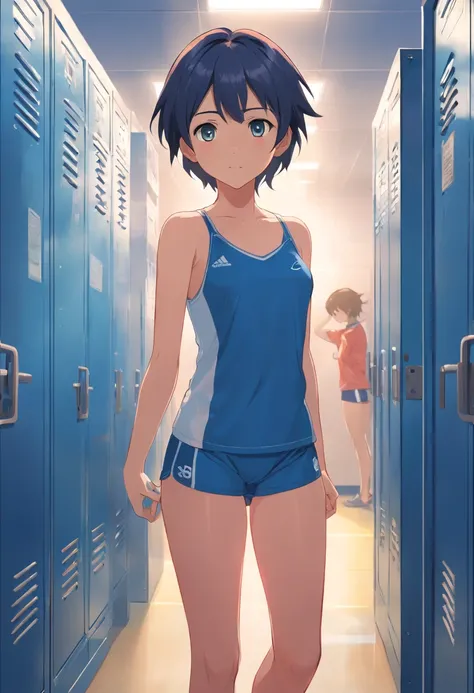 12 year old soccer girl in underwear in the locker room