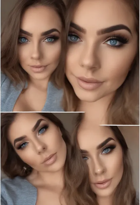 Arafed Mujer totalmente , Chica sexy con ojos azules, ultra realista, meticulosamente detallado, Retrato Sophie Mudd, cabello rubio y ojos grandes, selfie de una mujer joven, Ojos del dormitorio, Violeta Myers, sin maquillaje, Maquillaje natural, staring d...