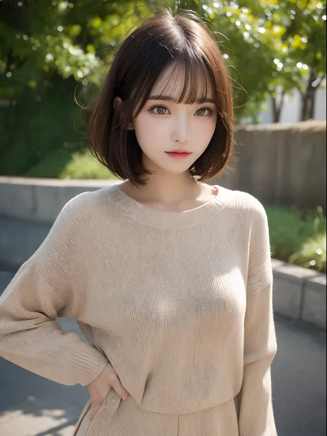 Detailed details,、hight resolution、hightquality、Perfect dynamic composition、Beautiful detailed eyes、short-hair、Small breasts、Natural Color Lip、Kamimei、Shibuya、20 years girl、1 persons、Transparent skin、Glowing hair、masutepiece、Best Quality、finely detail、high...