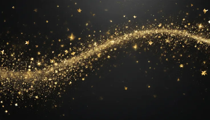 Flowing flashes of light　Black gold　Textured　wall-paper　opulent　shooting stars