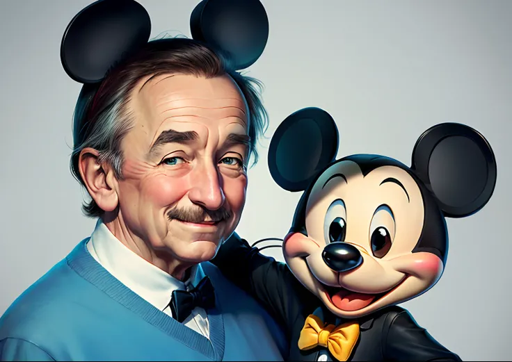 Walt Disney with Mickey Mouse, Pixar Style