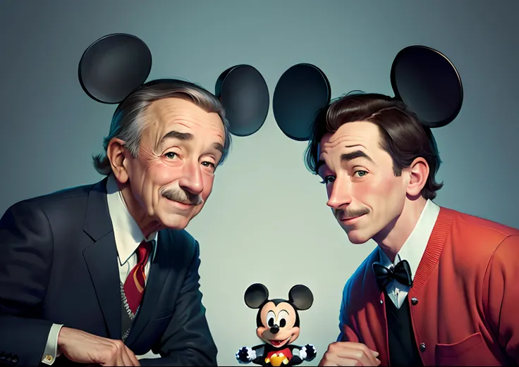 Walt Disney with Mickey Mouse, Pixar Style