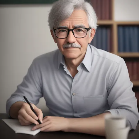 Photo of a sympathetic professor with glasses and gray hair