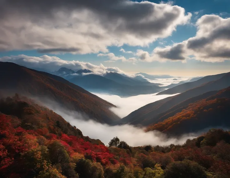 Mountainous sea of clouds