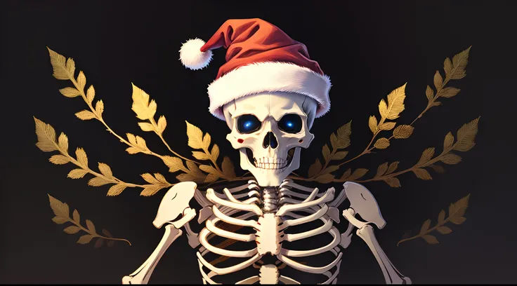 Christmas skeleton wallpaper with a black background