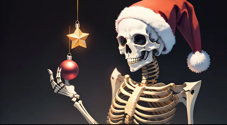 Christmas skeleton wallpaper with a black background