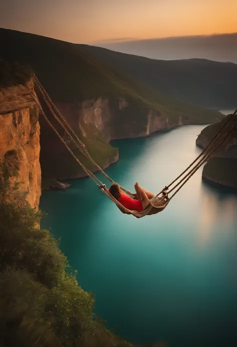 Huge swing on the cliff