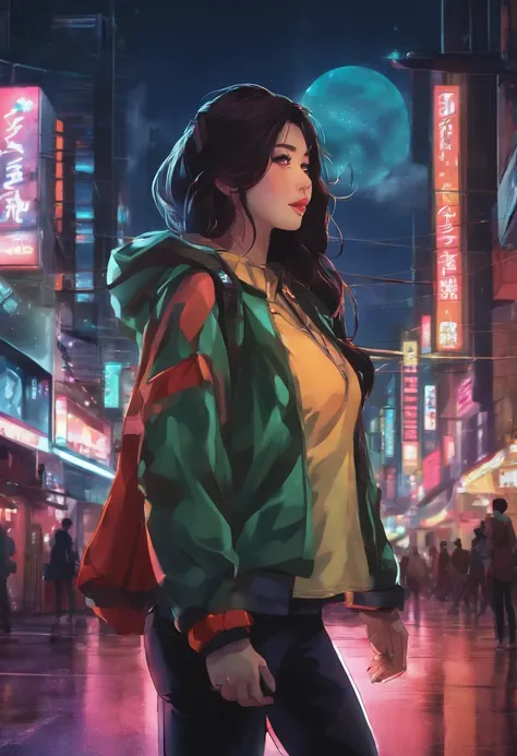 Colorful profile pictures of female characters in anime style. It has characteristics that make it different from the anime Shinobi child. The scene takes place in a futuristic city with neon lights. The environment is exciting and adventurous. Camera sett...