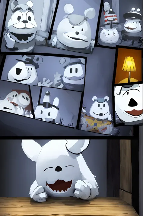 camera footage of moomin characters in five nights at freddys