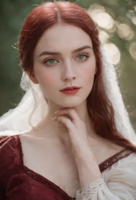 (((a deep reddish wound crosses her left cheek))) fair complexion, woman around 19 years old, natural white hair, distinctive green eyes, wearing kohl, slender and graceful, beautiful, candlelight in a medieval setting, ultra sharp focus, realistic shot, m...