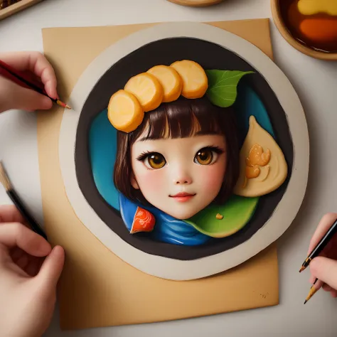 Draw a picture of a fortune cookie
The style of painting should be warm and cute