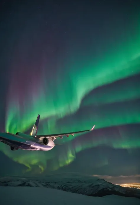 Jumbo jets flying under the Northern Lights、Magnificent Northern Lights、Shining Northern Lights、Aurora(7 colors)、Iridescent Northern Lights、Curtains of the Northern Lights、Jumbo Jet 777 is flying