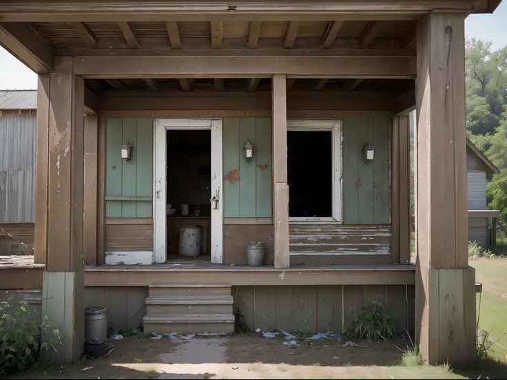 A charmingly dilapidated farmhouse, nestled amidst a picturesque countryside, is the main subject of this evocative image. The worn-out wooden walls boast intricate carvings, revealing the rich history of its rustic beauty. The faded, weathered paint gives...