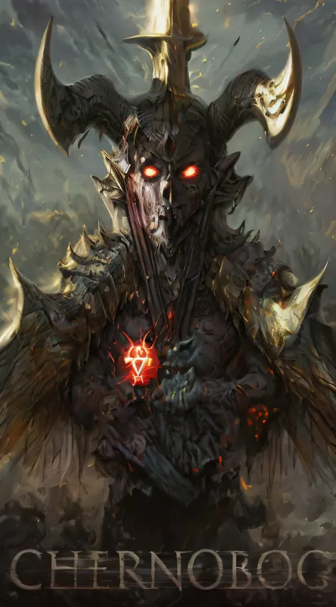 a close up of a demonic looking demon with a sword, diablo digital concept art, demon soul concept art, amazing d & d dark sun a...