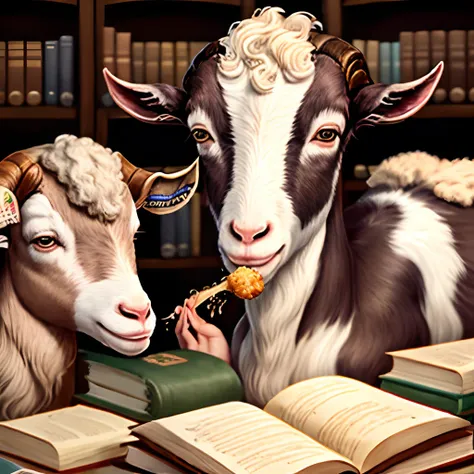 Goat eating specialized books