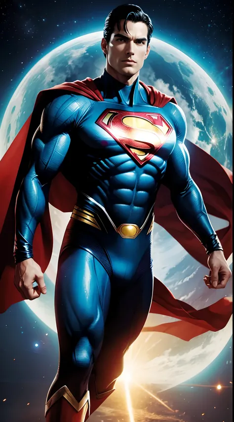 A fusion of Superman and Dr Manhattan