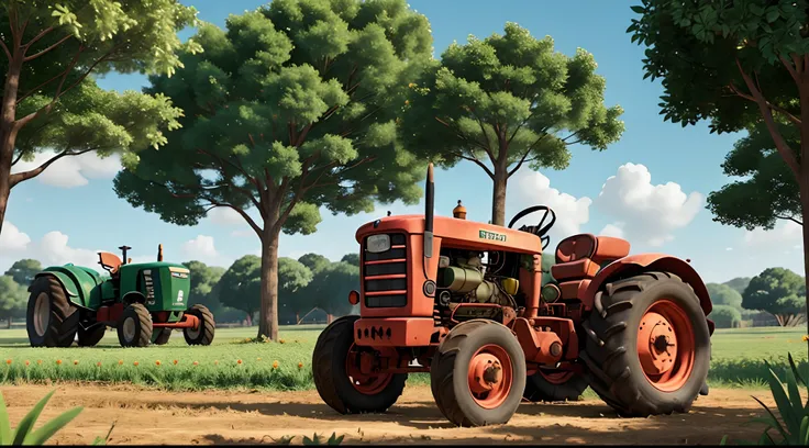 A tractor in a plantation