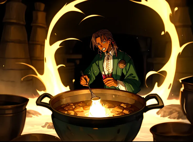 travis scott cooking a potion in cauldron