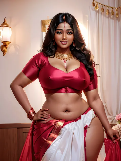 Indian Hot curvy in sexy saree.