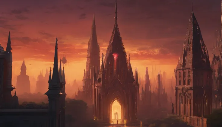 Gothic city of the Necro、Face that is、Face that is、Face that is、Face that is、Its a testament to its haunting beauty and creepiness，A testament to civilizations deep reverence for death and the afterlife. Its architecture incorporates a dark aesthetic, intr...