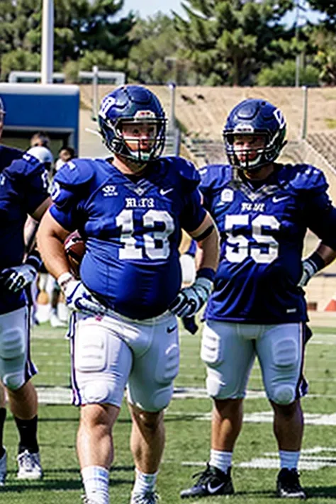 An entire fat bellied college football team