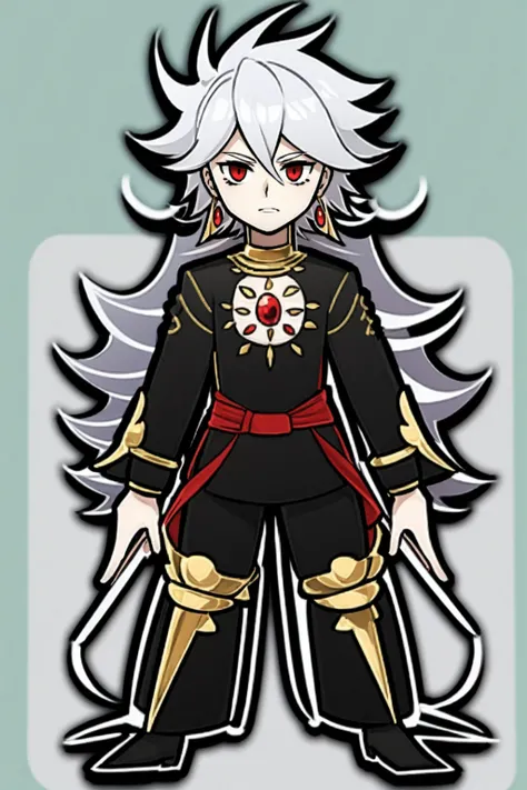 karna fgo-chibi,full body,standing, silver hair