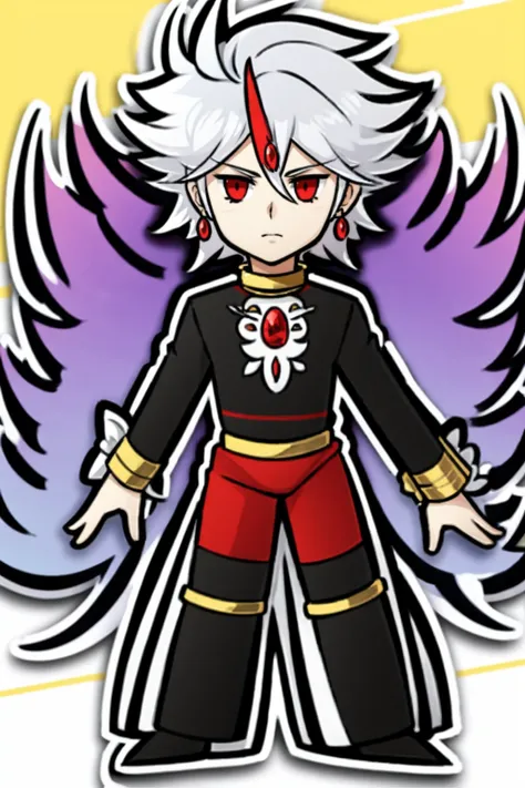 karna fgo-chibi,full body,standing, silver hair