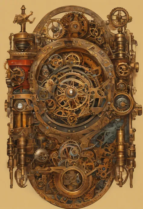 very colorful steampunk robotic relorio