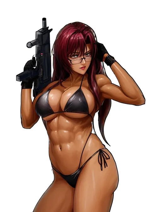 una mujer en bikini sosteniendo una pistola, Female Spy, Estilo de arte Duke Nukem, commission for high resolution, Personaje principal femenino, con pistola, in digital illustration style, Chica Bond, con una pistola, Dibujado en un estilo neo - noir, de ...