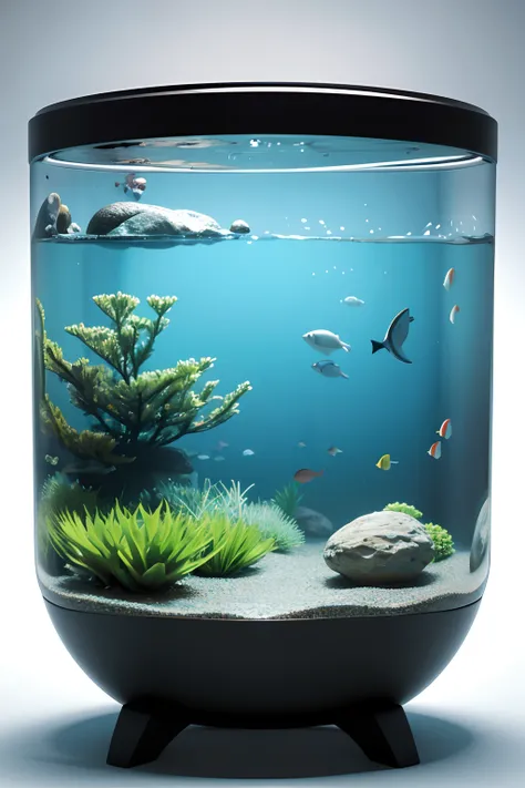 Spherical Fish Tank Small Fish Miniature Landscape Simple Style C4D Style