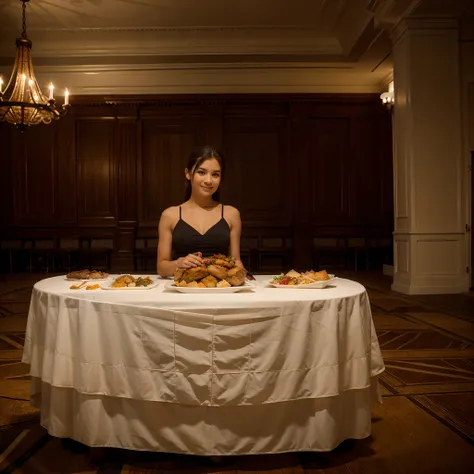 Serving Thanksgiving dinner in the ballroom