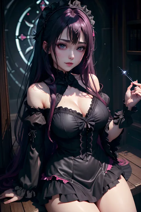 Hard Dark Gothic Makeup、Maniacal、Deep night sky、horor、Black Dark Eyeshadow、crying how bright、mourn、Good skin luster、Long hair straight hair、Dark Gothic Makeup、Dark smile、Restless Palace、Expressions of sexual arousal、Fragrant beauty、22year old、Lying、seducti...