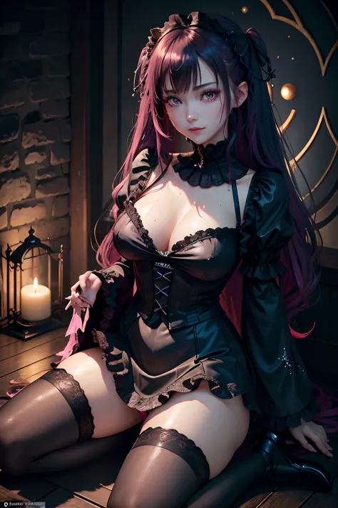 Hard Dark Gothic Makeup、Maniacal、Deep night sky、horor、Black Dark Eyeshadow、crying how bright、mourn、Good skin luster、Long hair straight hair、Dark Gothic Makeup、Dark smile、Restless Palace、Expressions of sexual arousal、Fragrant beauty、22year old、Lying、seducti...