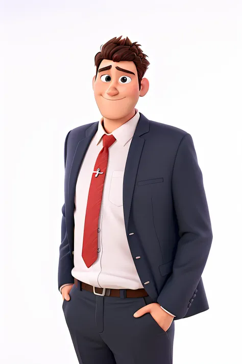 A pixar style man in a law firm , alta qualidade, melhor qualidade