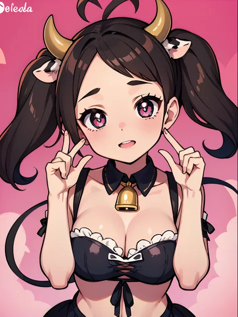 (melhor qualidade, obra-prima), 1girl, (peluda), cow, feliz, corada, rechonchuda, fofa, heart-shaped shaped pupils,