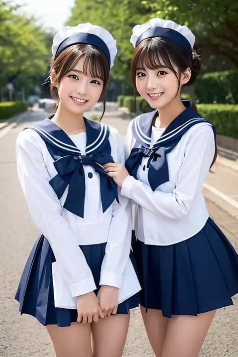 a beauty girl　a sailor suit　Maids　エロ　2guys