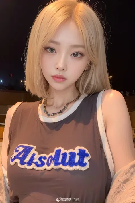 Mulher com cabelos loiros e olhos azuis vestindo uma camisa marrom, Parque Roseanne do Blackpink, Jinyoung Canela, Ulzzang, Retrato de Jossi de Blackpink, Dom Yunjoo, Lalisa Manobal, Jaeyeon Nam, branco hime corte penteado, jossi do blackpink, Lalisa Manob...